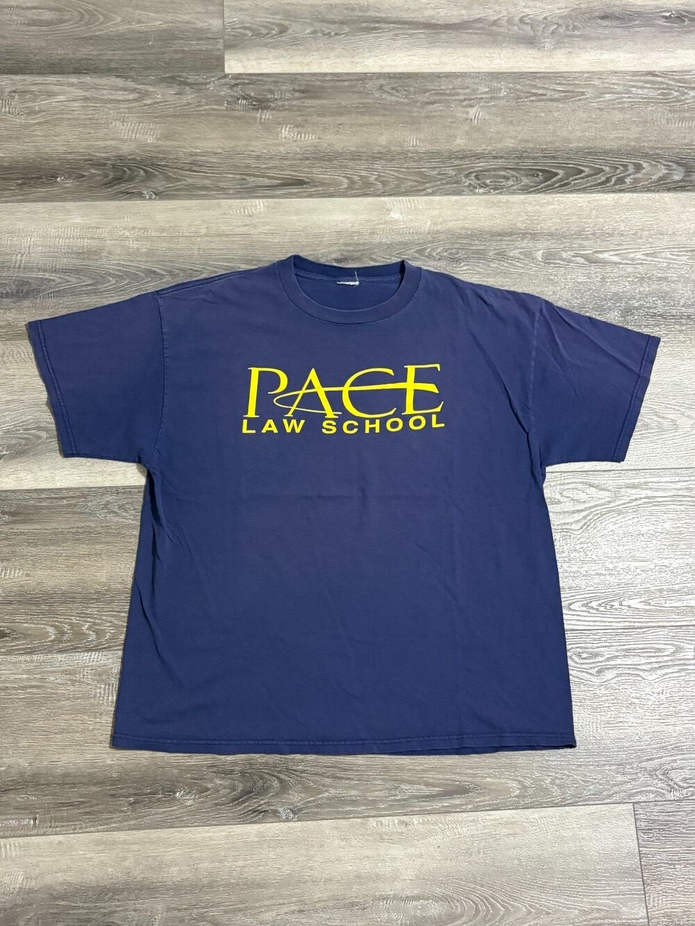 Vintage Pace Law School Faded Navy Shirt College Retro Casual Y2K - Men’s XL